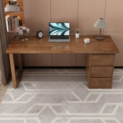 Bureaux rectangulaires en bois massif brun noisette