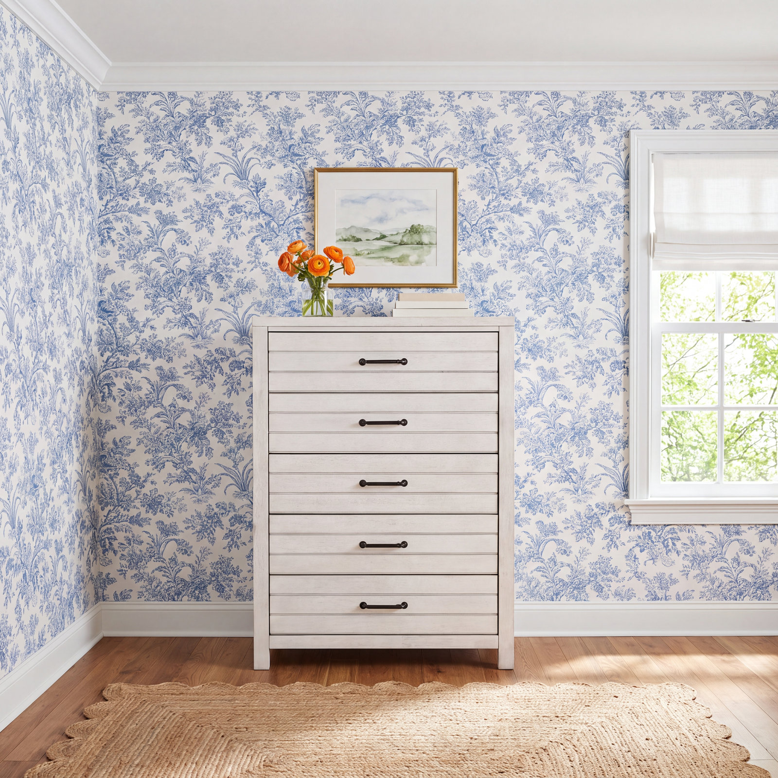 Tyson 5-Drawer Chest, Stone Path White