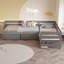 Lit plateforme en L avec trois tiroirs de rangement-653893929