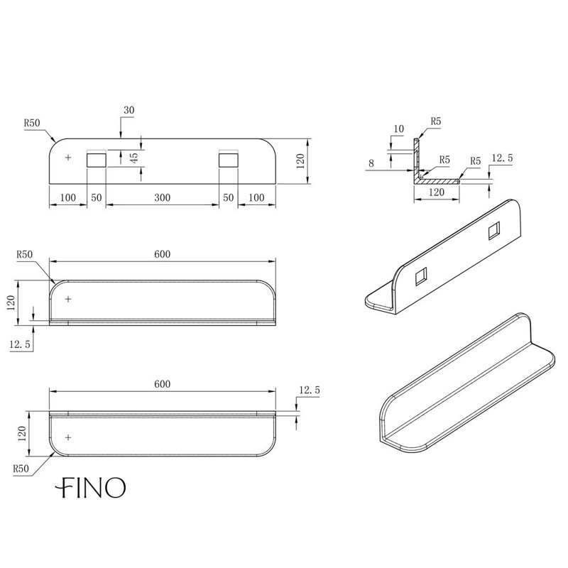 Stone Bathroom Shelf 600mm