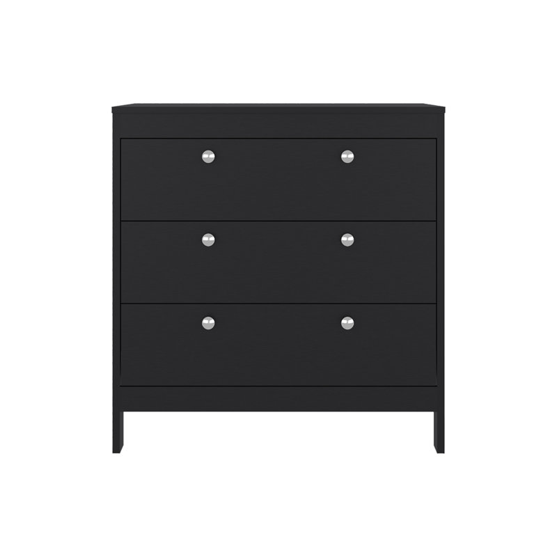 Commode 3 tiroirs Wenge avec rangement fonctionnel, Wengé