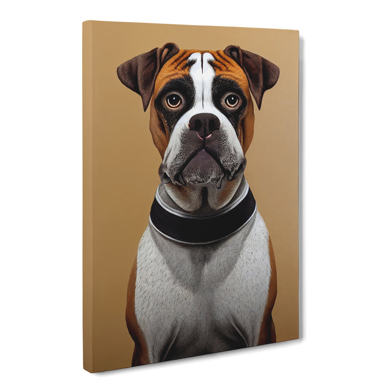 Boxer Dog Chalk Vol.2 - Wrapped Canvas, 50cm H x 35cm W x 3cm D
