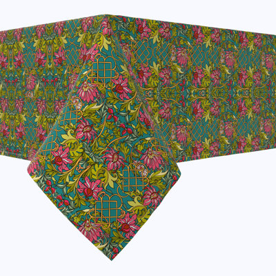 Rectangular Tablecloth, 100% Cotton, Floral 32