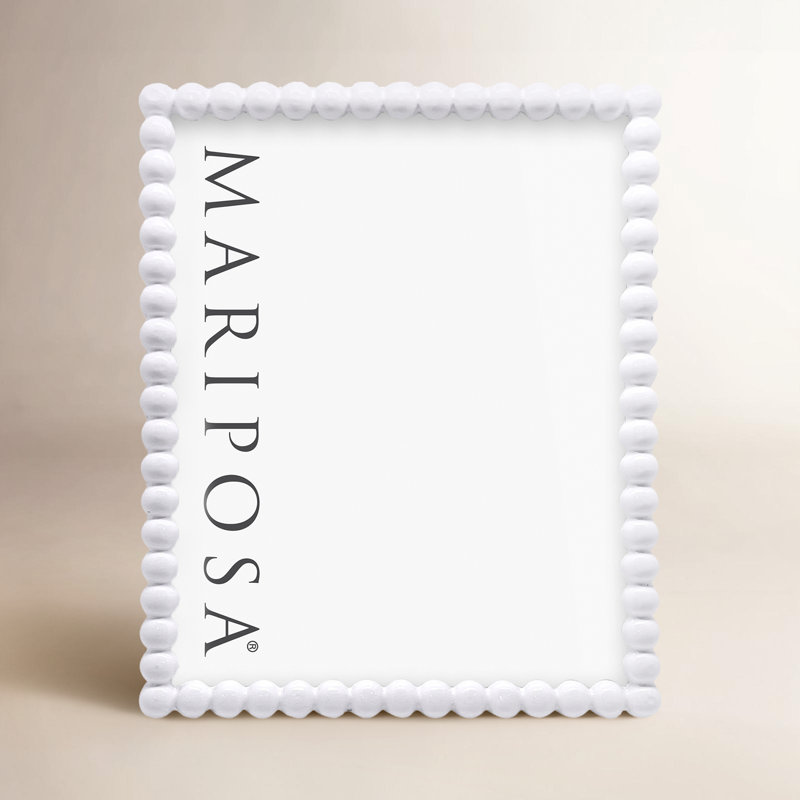 Metal Picture Frame, White, 8.85" W x 10.82" H