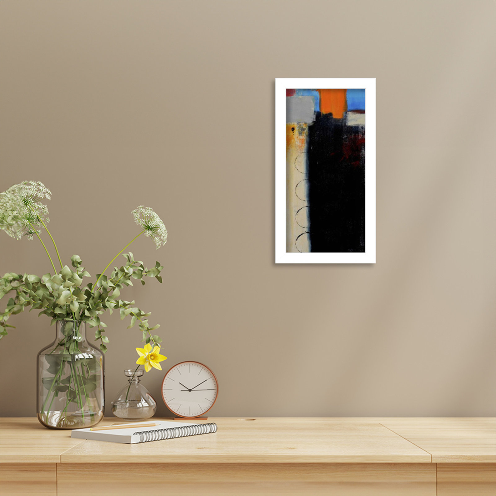 Thats a Wrap III by Mauro Wood Framed Wall Art Print, White, 13" H x 7" W