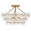 Plafonnier semi-encastré en or brossé 4 lumières Wright
