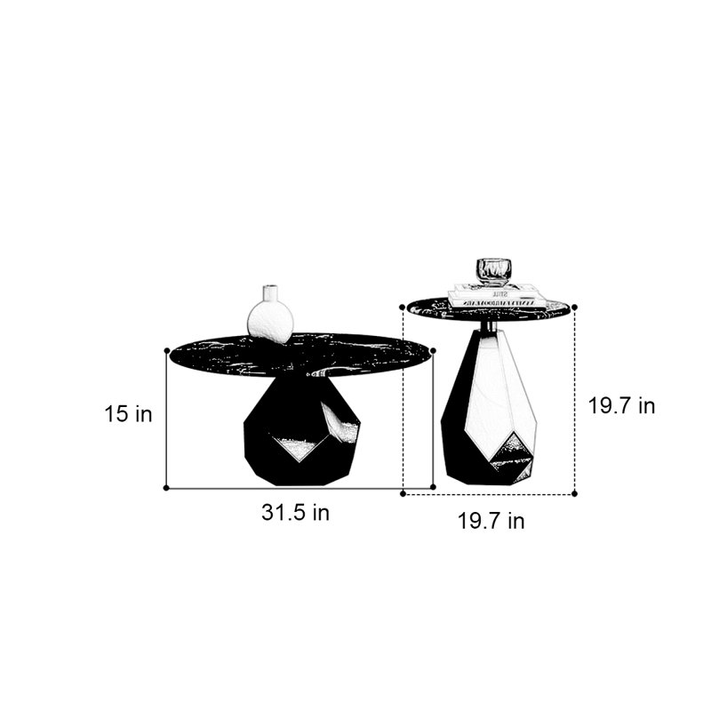 Isham, 15" H x 31.5" L x 31.5" W
