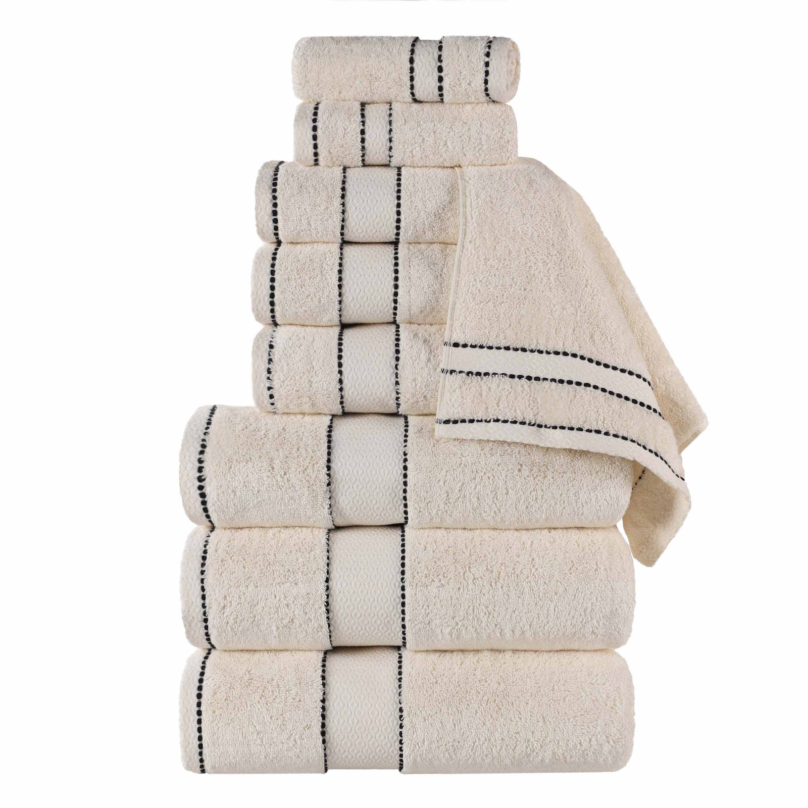 Niles 9-Piece Giza Cotton Towel Set, Ivory