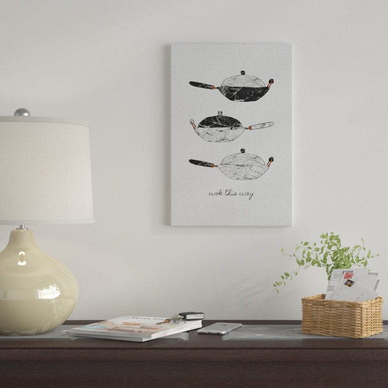 « wok this way », impression sur toile, H 26 po x l 18 po x P 1,5 po, Toile tendue, Pas de tapis