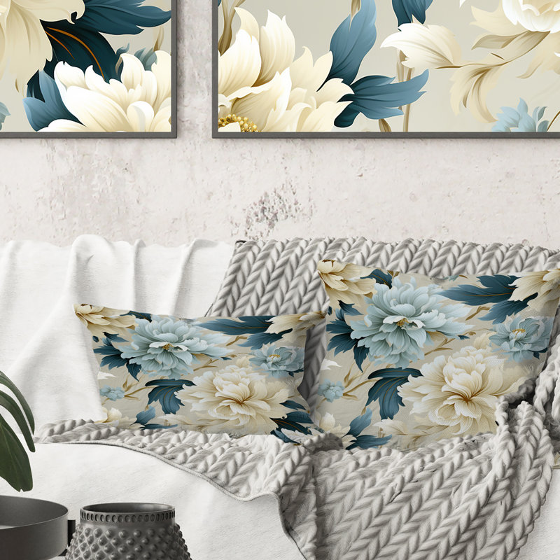 Coussin contemporain imprimé floral II