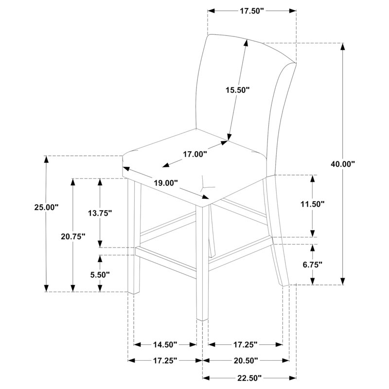 Ensemble de 2 chaises de comptoir rembourrées Boucle