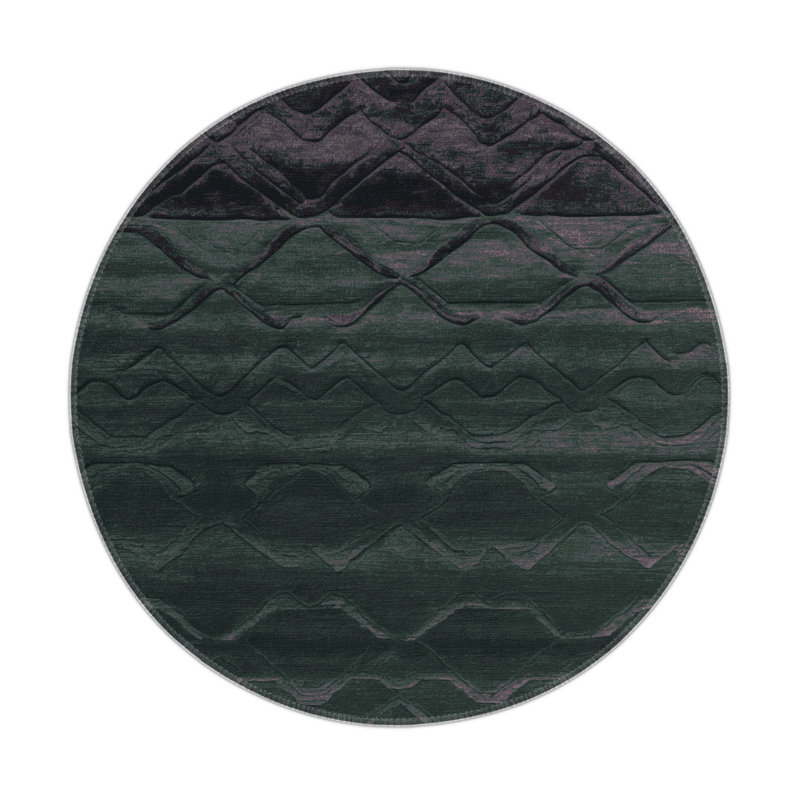 Tapis gris intérieur et extérieur Trellis, Rond 5 pi