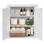 Armoire de salle de bain murale avec tablettes réglables et deux portes
