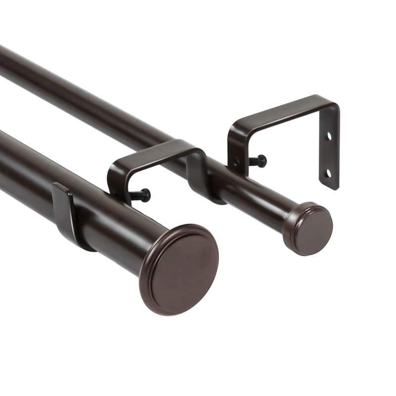 Tringle à rideaux double réglable 1 "Cousar, Bronze, H 1 po x l 48 po x P 1 po