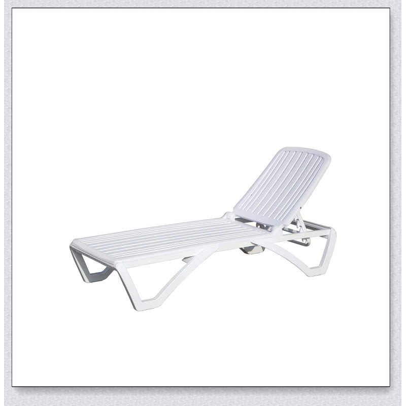 Outdoor Chaise Lounge, Pool Lounge Chair Plastic Adjustable Recliner in-Pool Lounger Tanning
