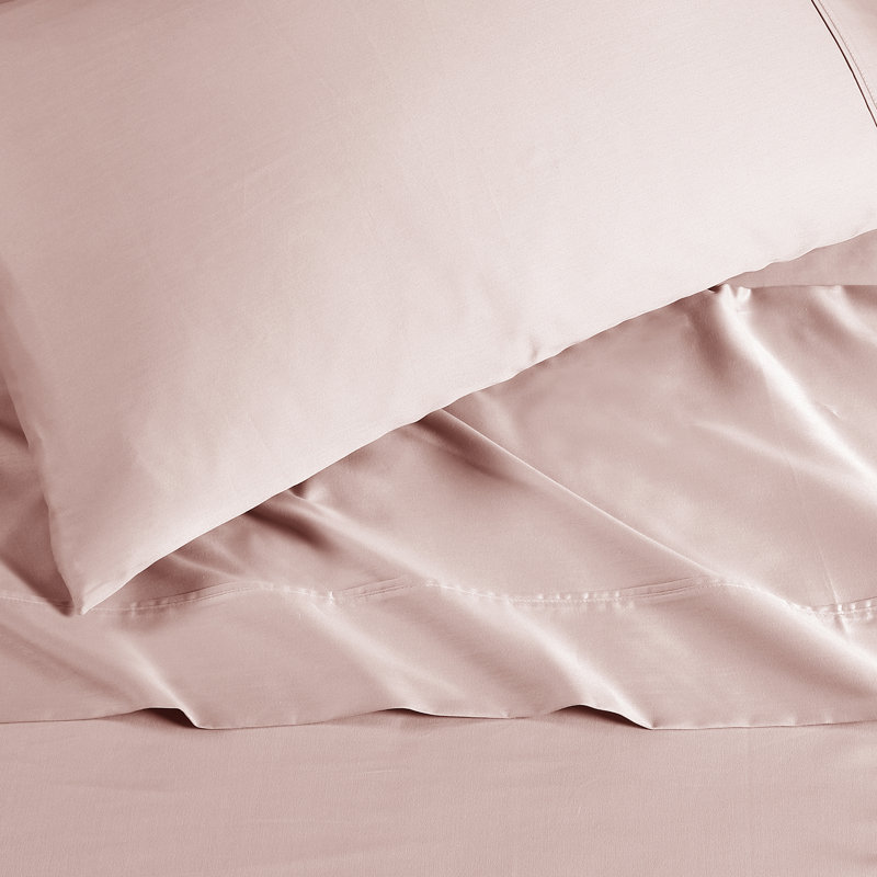 Blush Pink King Cotton Sateen Sheet Set