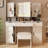 Large Vanity Table Set With LED Lighted Mirror-1769806286-1769806283