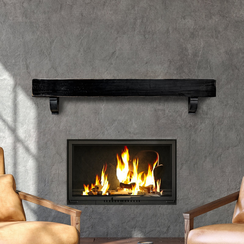 Breckenridge Fireplace Mantel, Satin Black, 60"