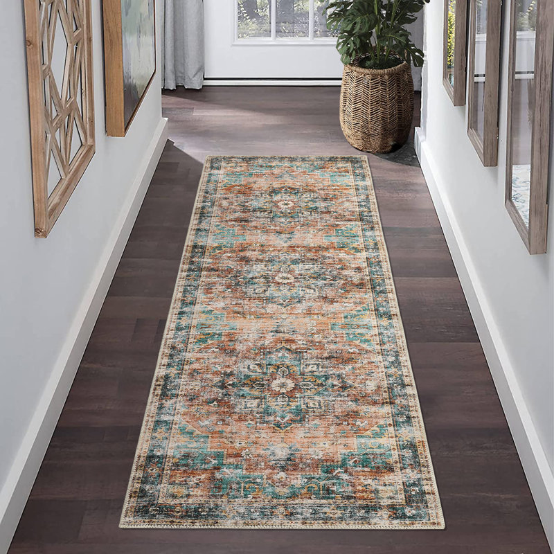 Tapis oriental en polyester bleu / brun Otani, Rectangle 9 pi x 12 pi