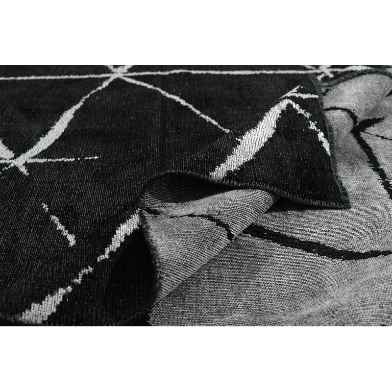 Rapture Black/Silver Gray Geometric Luxury Area Rug, Rectangle 7'10" x 11'2"