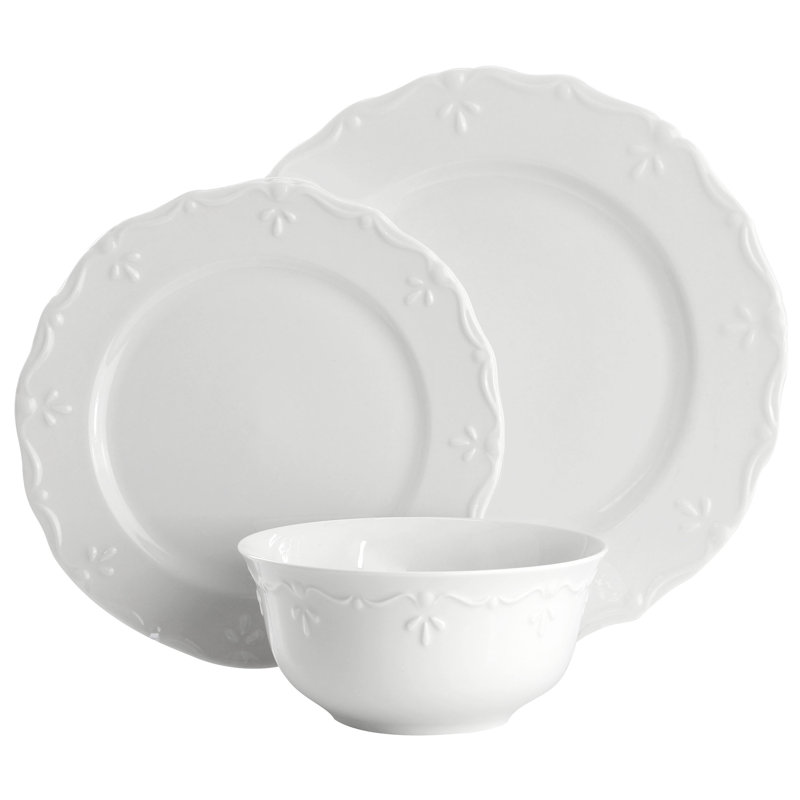  Service de table en porcelaine blanche 18 pièces Henryi