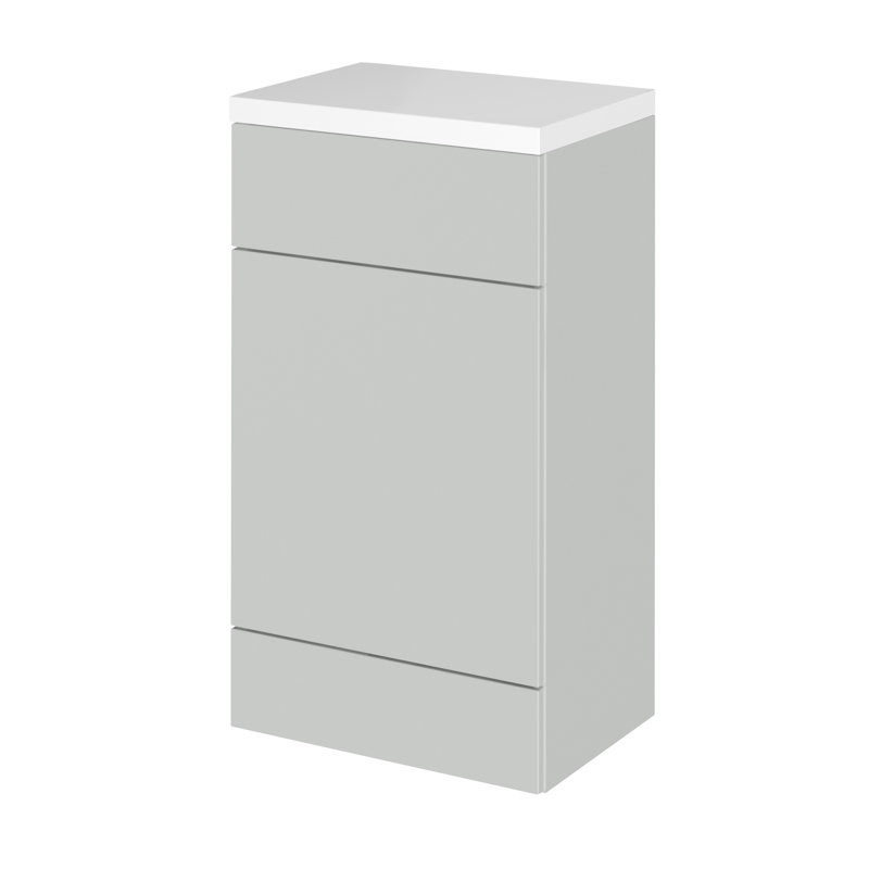 Fusion Fitted Furniture - 50.5cm Toilet Unit, Gloss white, 50.5Cm W x 90.4Cm H x 36Cm D