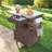 Outdoor Rolling Grill Cart With Stainless Steel Top, Drop Leaf, One Drawer, Towel Rack, Spice Rack, Metal "s" Hooks And Plastic Garbage Bag Holder-1209070485