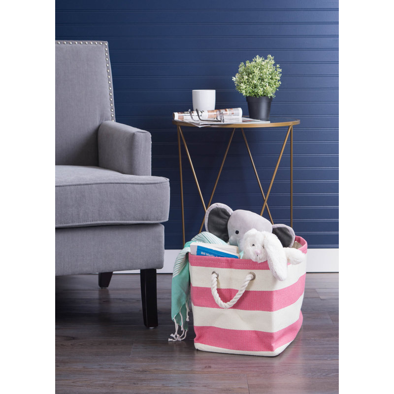 Cube ou bac en tissu Haines, H 12 po x l 12 po x P 17 po, Rose