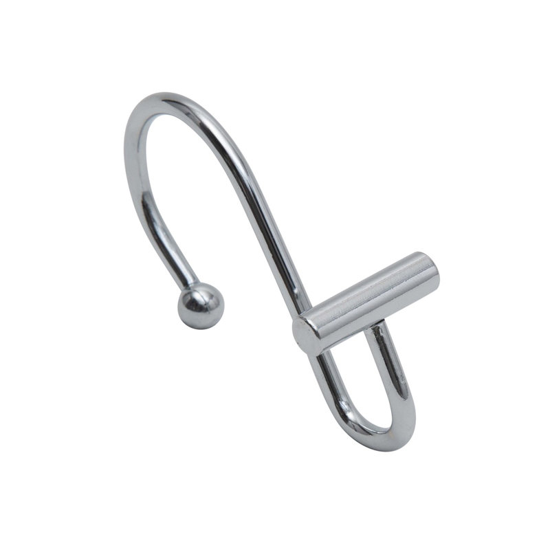 Halden Polished Chrome Metal Shower Curtain Hooks, Set of 12