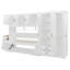 Lit escamotable simple avec armoire, bureau et bureau, blanc