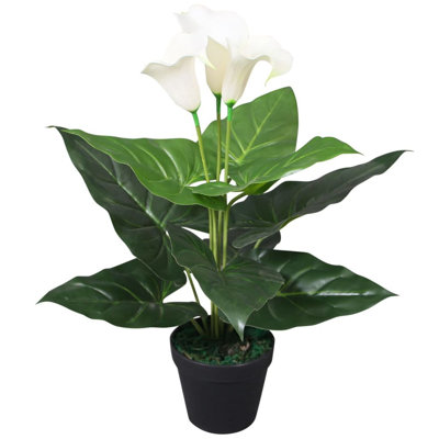 Faux Flowering Plant in Pot