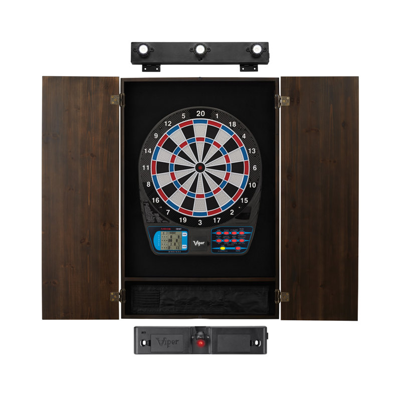 Jeu de fléchettes électronique Viper 787, armoire à espresso Metropolitan, jeu de lumières et jeu de fléchettes, Espresso