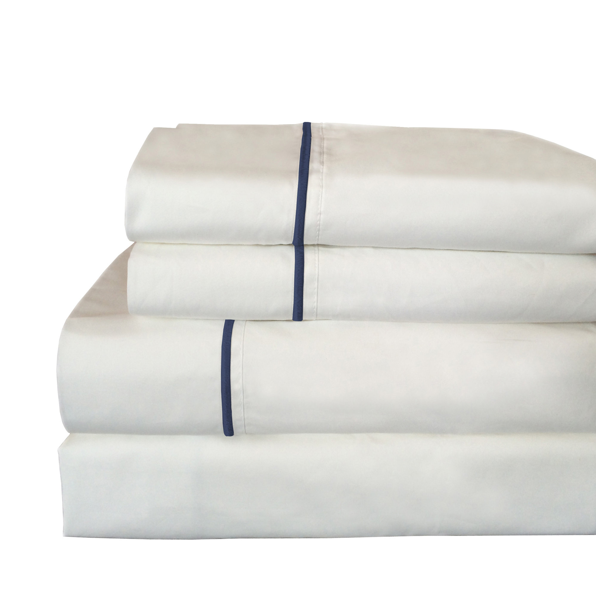 Benin 100% Cotton Percale Sheet Set, Navy, Twin