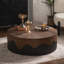 Table basse élégante avec texture écorce véritable et aucun assemblage requis pour les salons modernes-805896800