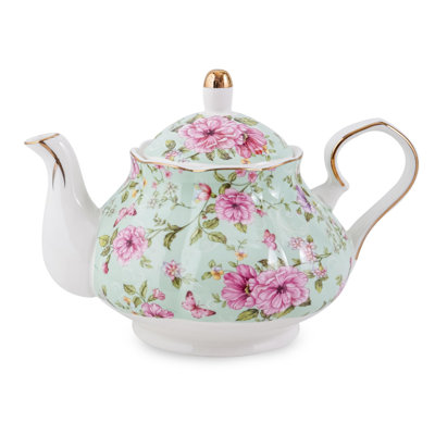 22oz Ceramic Teapot Artisanal Hand-Painted Gold Line Garlic-Inspired Teapot for Tea Coffee Milk Home Office Gift