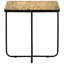 Table d'appoint moderne carrée en pierre avec base noire pour espace de traîneau