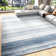 Ultra Soft Denim Blue And Ivory Area Rug – Machine Washable, Modern Gradient Design