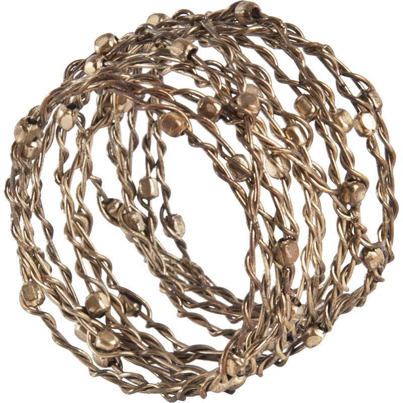 Gold Iron Contemporary Napkin Rings Set of 4