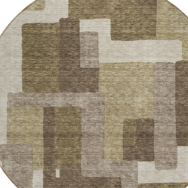 Tapis beige rond 8 po
