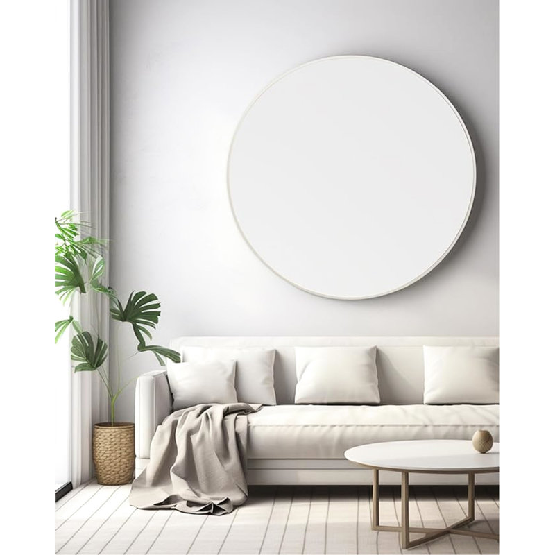 Miroir rond pour salle de bain de 42 pouces - Conception incassable pour
