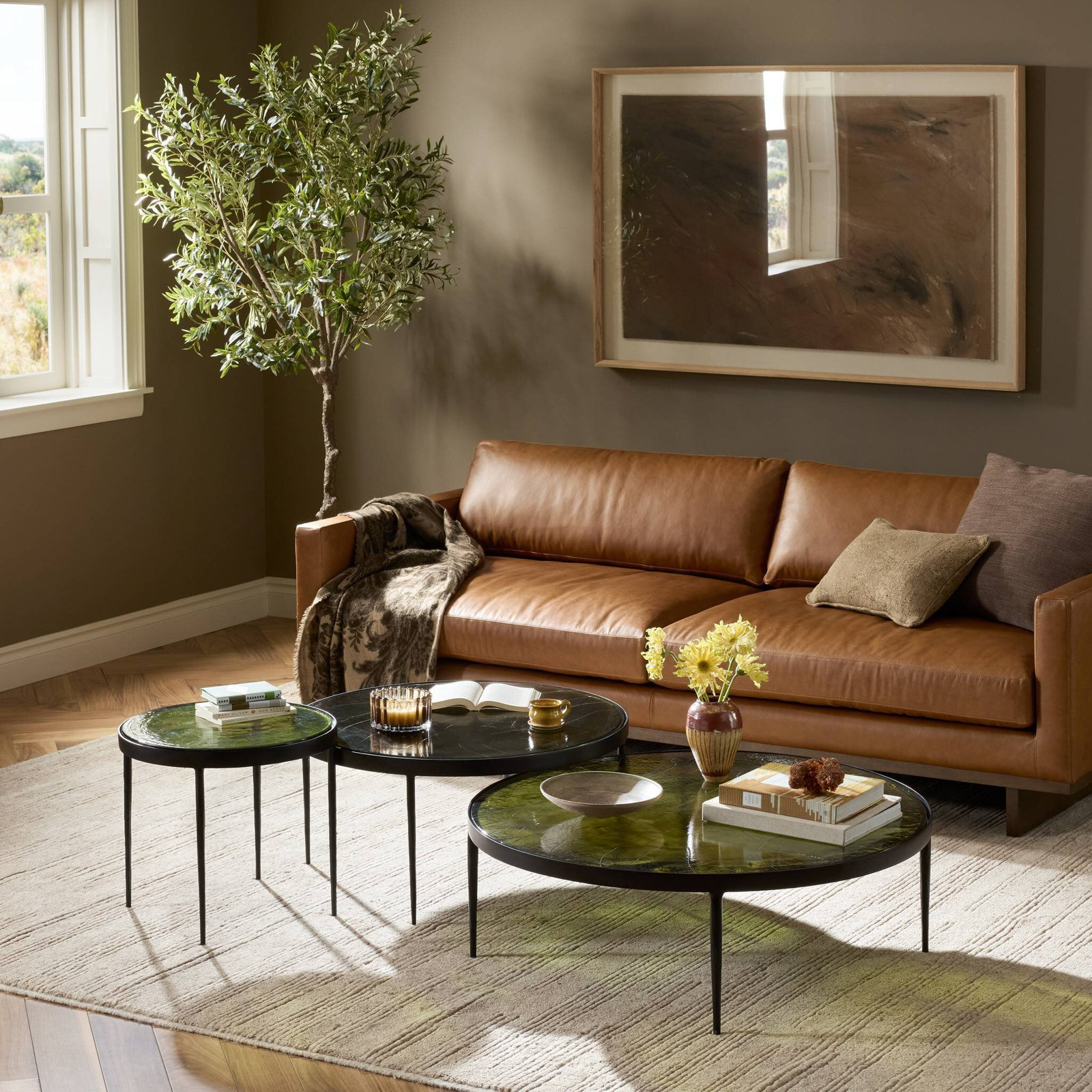 Jazelle 63" Glass Nesting Coffee Table