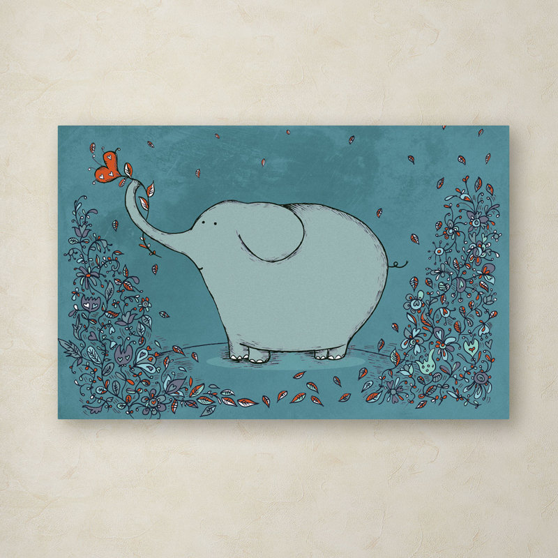 « jardin éléphant », art sur toile, H 22 po x l 32 po x P 2 po