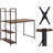Computer Desk With 4 Tier Shelves - 47.6'' Multi Level Writing Study Table With Bookshelves Modern Steel Frame Wood Desk Compact Home Office Workstation (Natural Brown)
