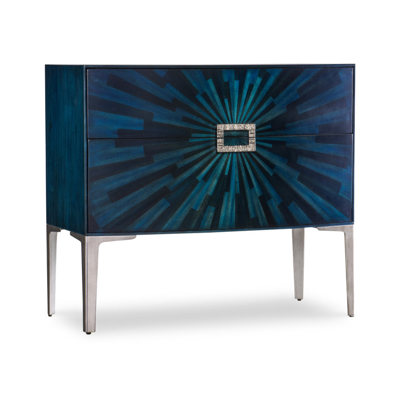 Cosmic Blue 36" Transitional Accent Chest with Pewter Legs