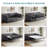 76" W Upholstered Corduroy Sleeper Sofa Bed With USB Charging Port, Side Pocket And 2 Cup Holders-1079846987