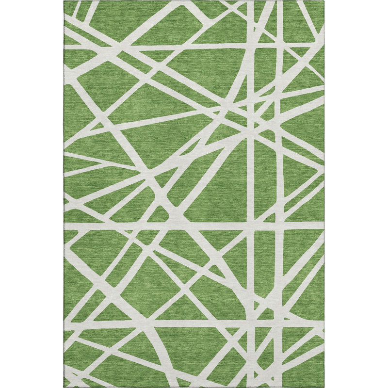 Tapis géométrique de qualité supérieure lavable à la machine Cossette AMF1040, Rectangulaire 8 pi x 10 pi