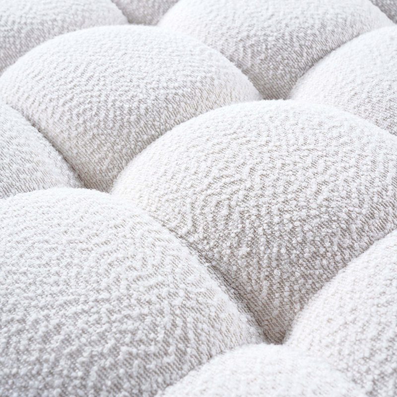 White Boucle Multipurpose Ottoman