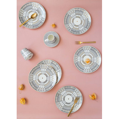 Elegant Dessert Plate Set (6 Pieces), 100% Porcelain, 7.9 x 7.9 x 0.8 inches | Dishwasher Safe, Perfect for Cakes, Pastries & Appetizers | Stylish and Durable Tableware for Entertaining & Everyday Use