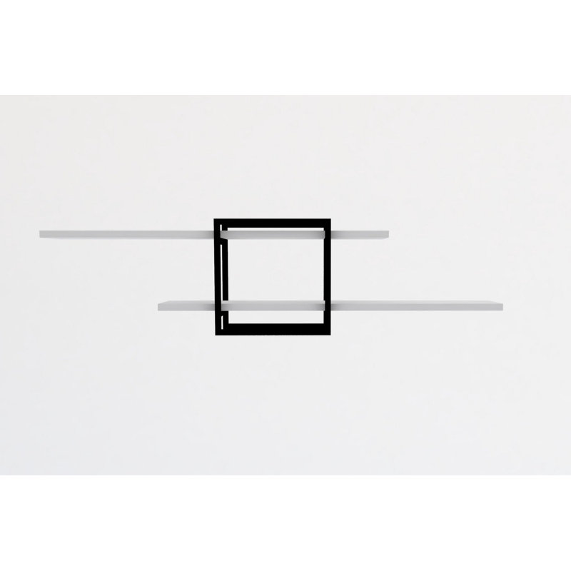 Modern Wall Shelf, White, 47.2 x 11.8 x 7.1 inches | 100% Melamine Coated Particle Board, Thickness: 0.7 inches | Multiple Shelves, Fixed to Wall | Stylish Storage Solution for Home & Office Décor