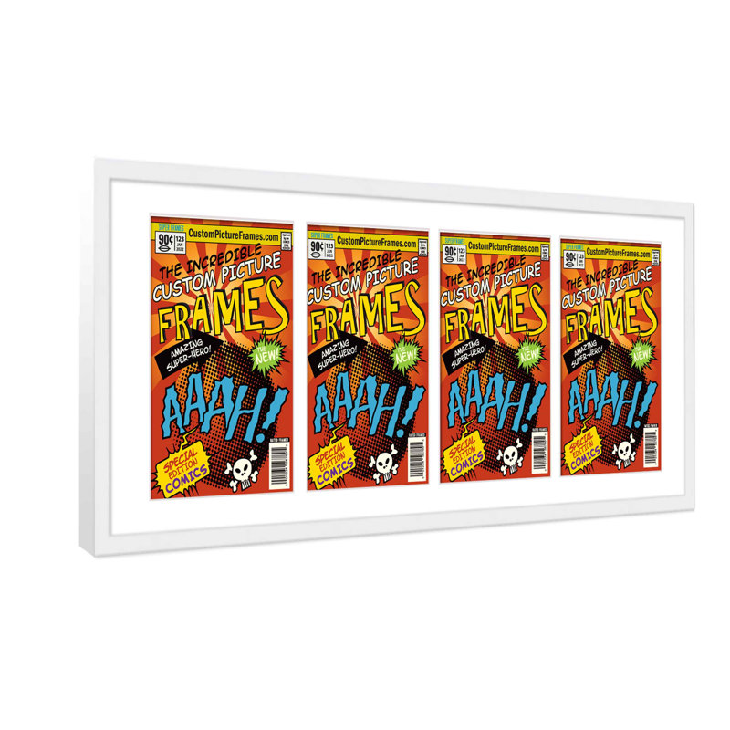Wood Picture Frame with Mat, White/White, 7.25" x 10.5"